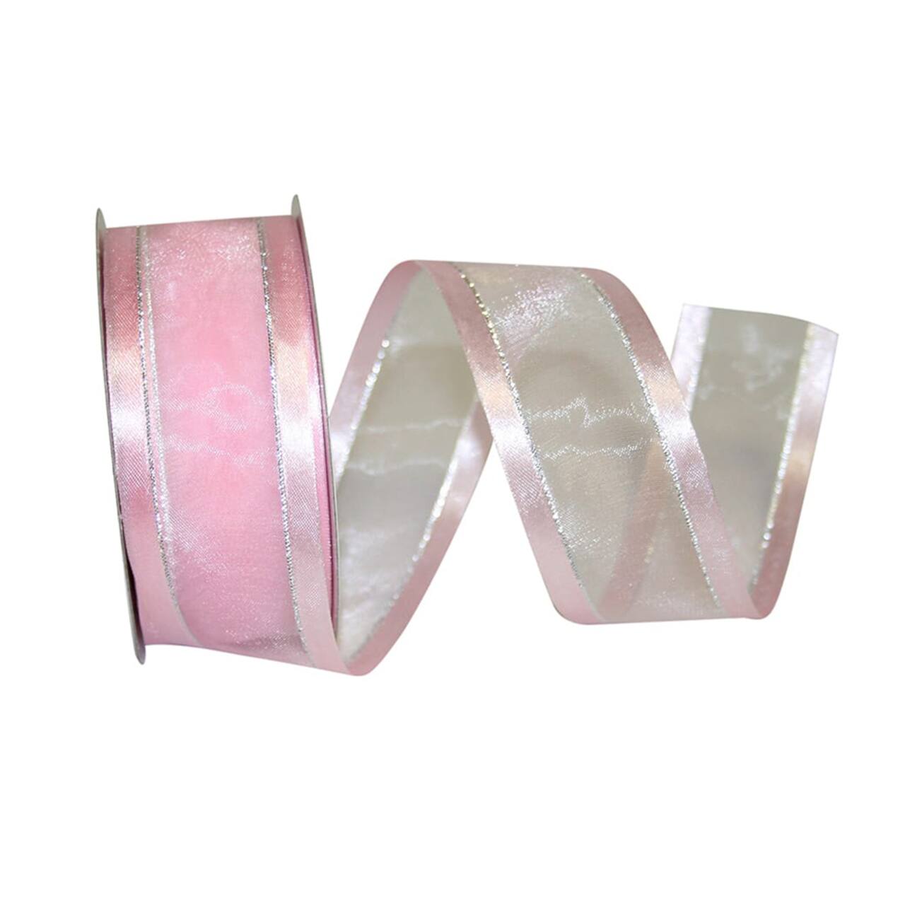 JAM Paper 1.5" x 25yd. Sheer Satin Edge Metallic Ribbon